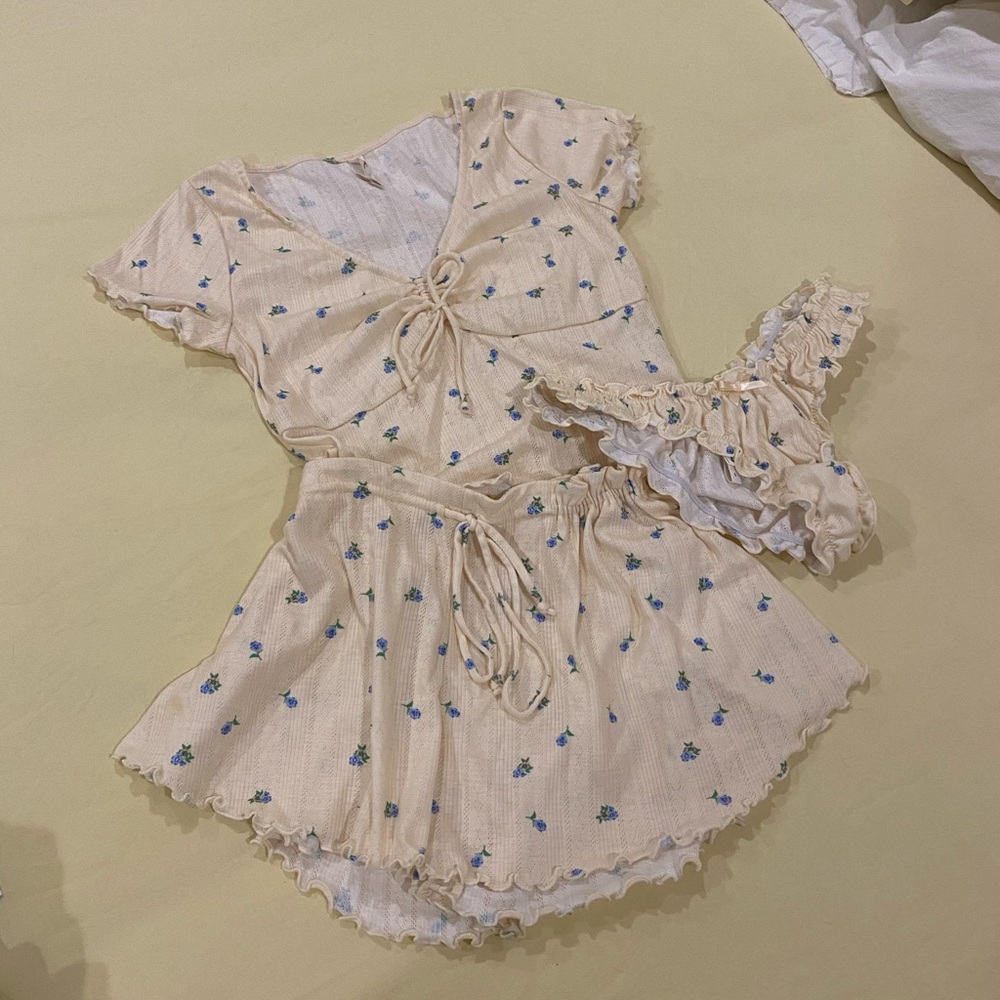 Blossom Pointelle Pajama Set by For Love & Lemons